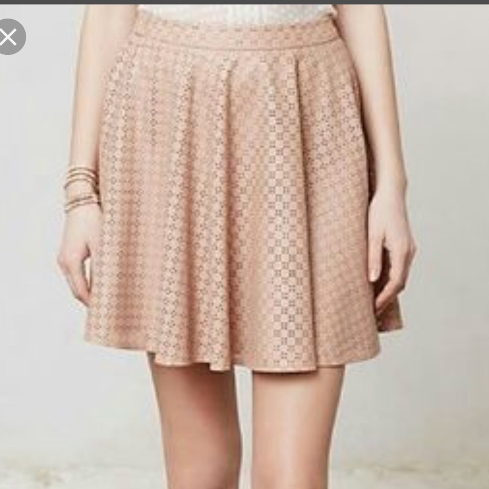 Anthropologie faux leather high waisted tan skirt
